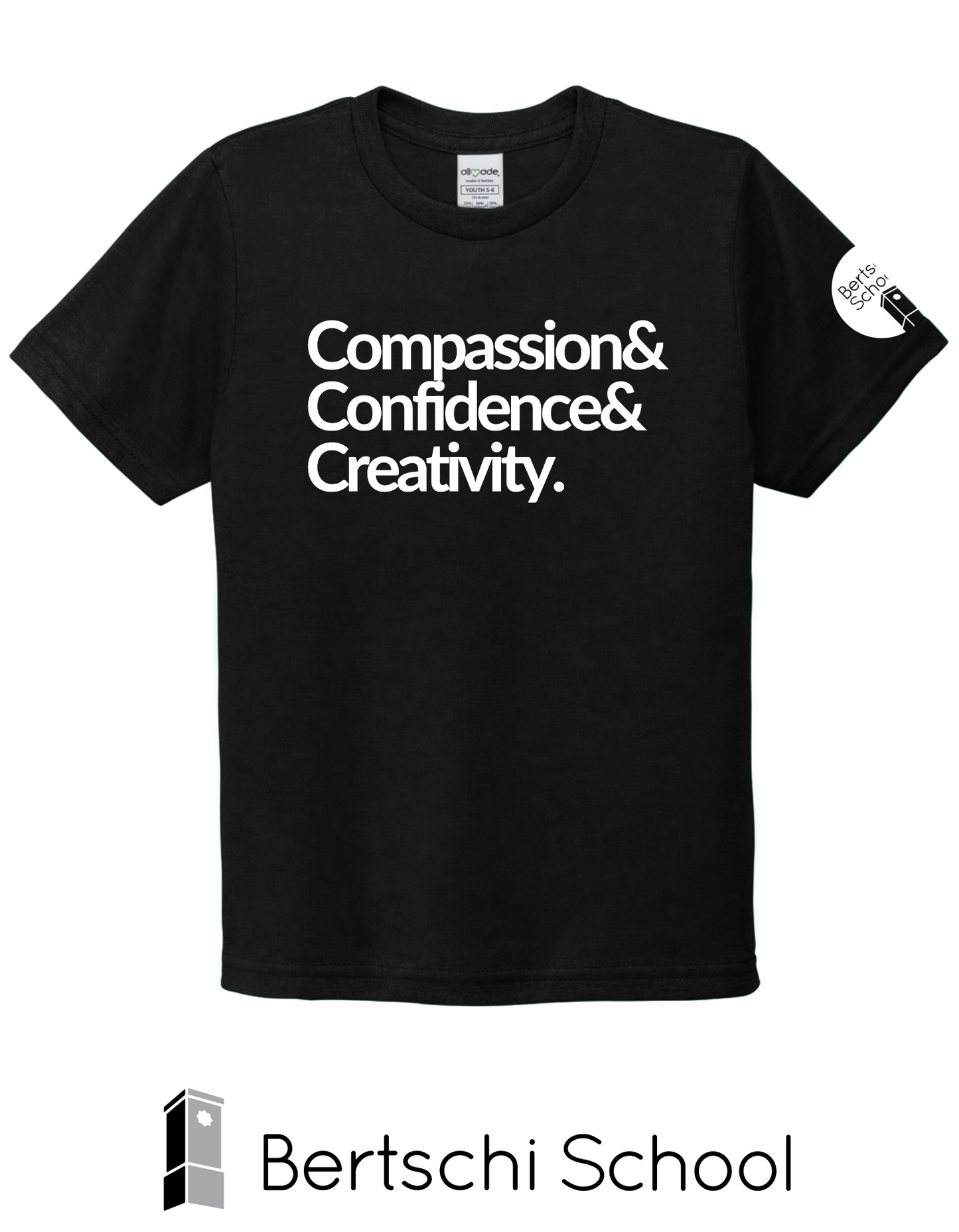 Bertschi Compassion, Confidence & Creativity Eco T-Shirt (Youth & Adult) Black