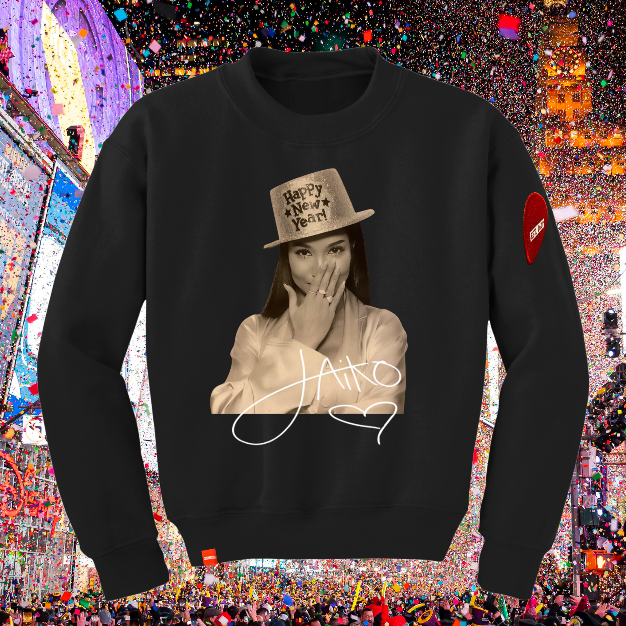 【関税・送料込】Contrast smile and love lettering sweatshirt 9237941433013928813_2048-